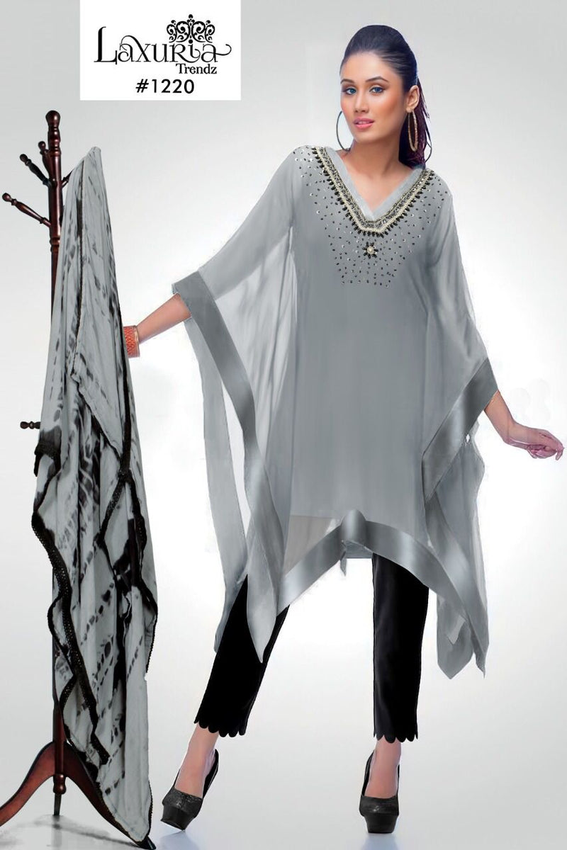 Laxuria Trendz Dno 1220 Georgette With Beautiful Work Stylish Designer Casual Look Fancy Kurti