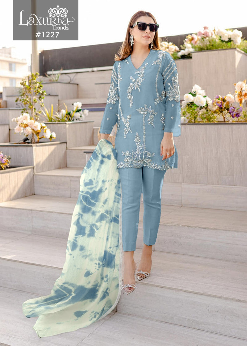 Laxuria Trendz Dno 1227 Georgette With Hevy Beautiful Work stylish Designer Party Wear Fancy Kurti