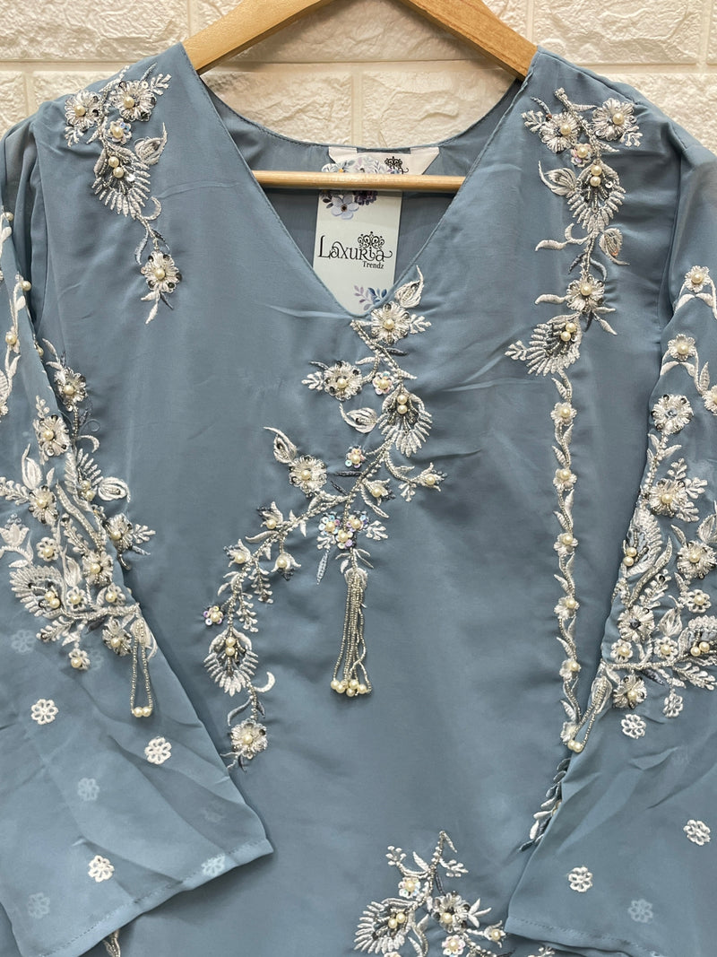 Laxuria Trendz Dno 1227 Georgette With Hevy Beautiful Work stylish Designer Party Wear Fancy Kurti