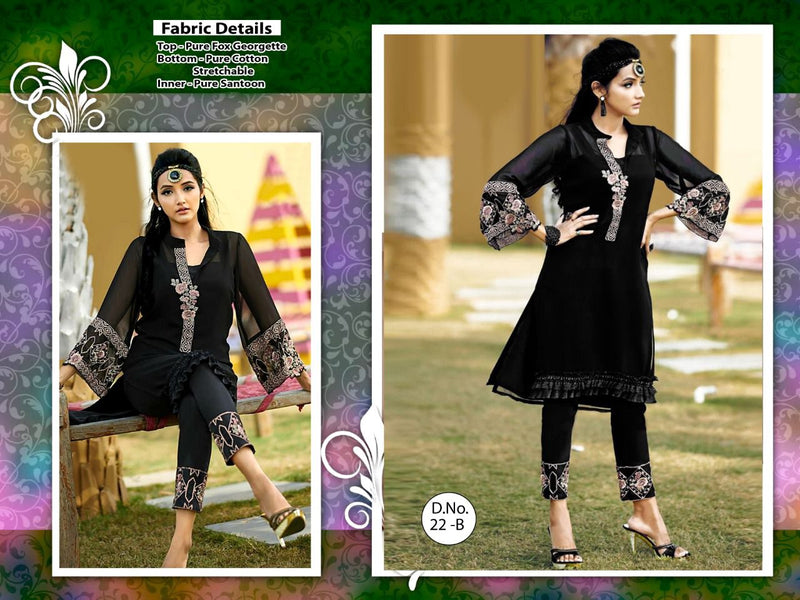 Luxuria Trendz Dno 22 Georgette With Heavy Embroidery Work Stylish Designer Pakistani Kurti