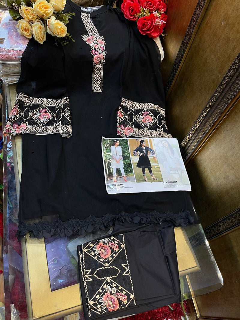 Luxuria Trendz Dno 22 Georgette With Heavy Embroidery Work Stylish Designer Pakistani Kurti