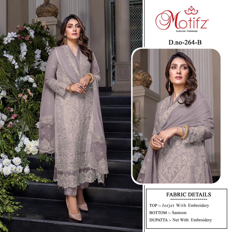 Motifz Dno 264 B Georgette With Beautiful Embroidery Work Stylish Designer Party Wear Salwar Kameez