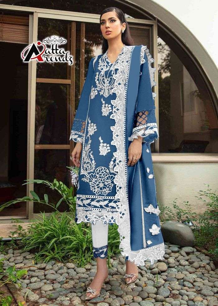 Atta Trendz D No 2712 Georgette Pakistani Style Festive Wear Kurtis With Bottom & Dupatta