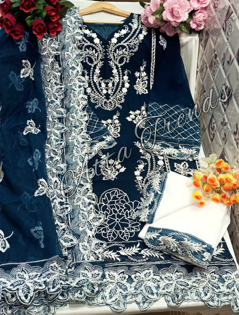 Atta Trendz D No 2712 Georgette Pakistani Style Festive Wear Kurtis With Bottom & Dupatta