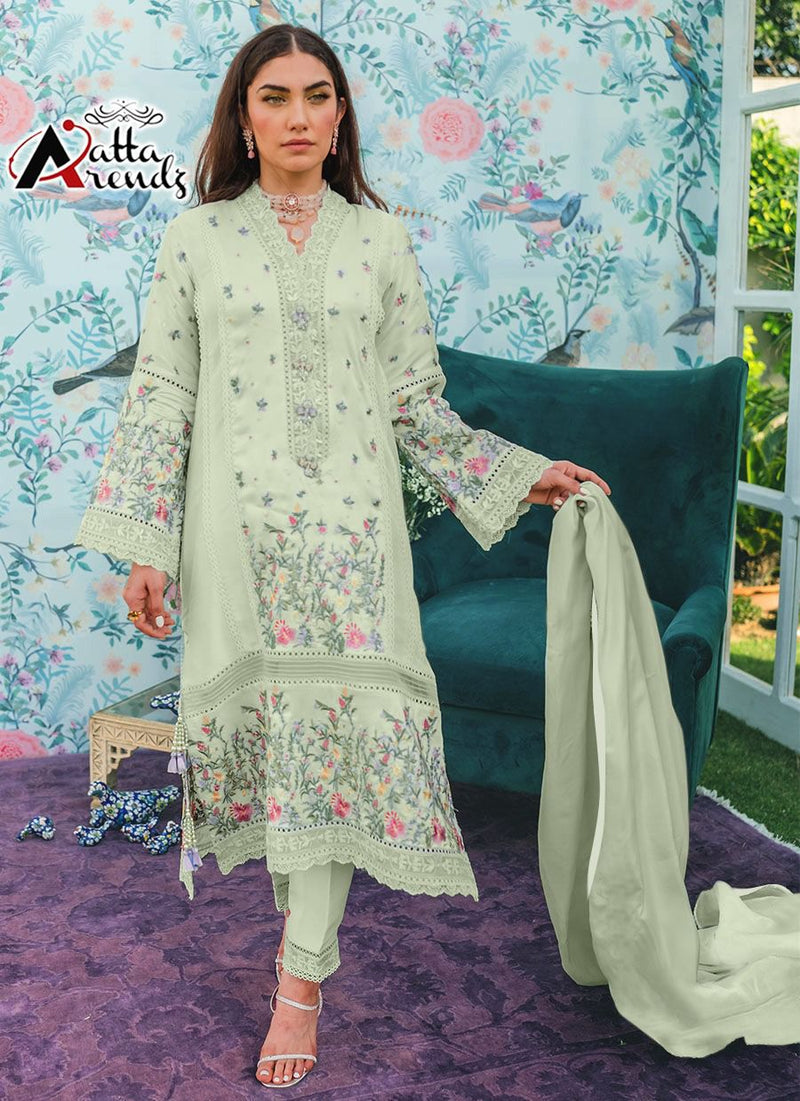 Atta Trendz D No 2713 Georgette Multi Colour Designer Pakistani Style Party Wear Kurtis
