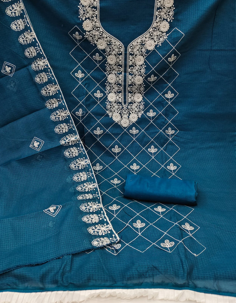 Mf D No 5092 Cotton Kota Checks Embroidery Work Fancy Designer Salwar Kameez