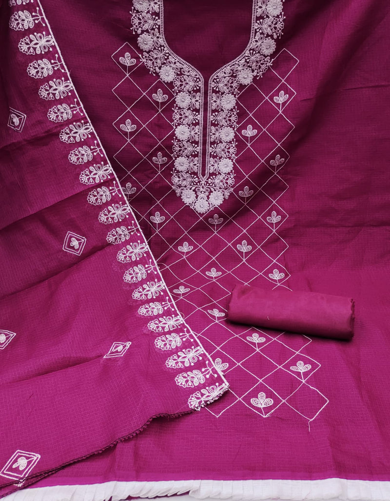 Mf D No 5092 Cotton Kota Checks Embroidery Work Fancy Designer Salwar Kameez
