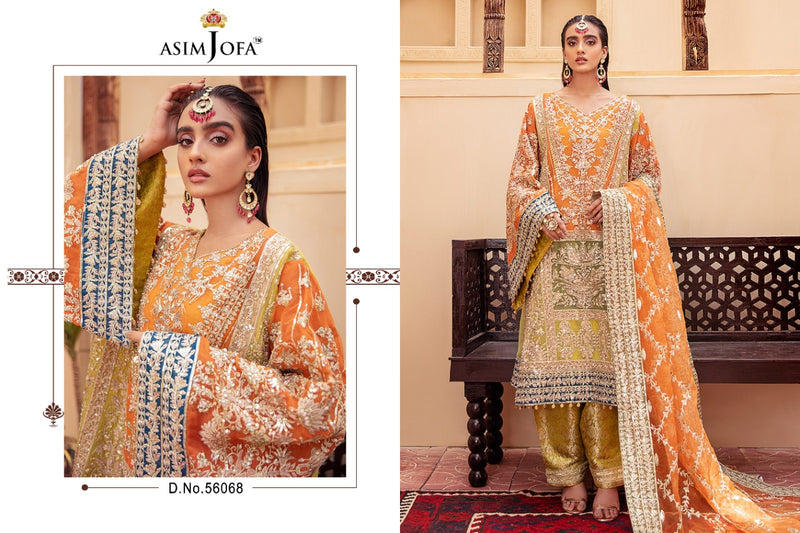 Asim Jofa D No 56068 Organza Party Wear Salwar Kameez