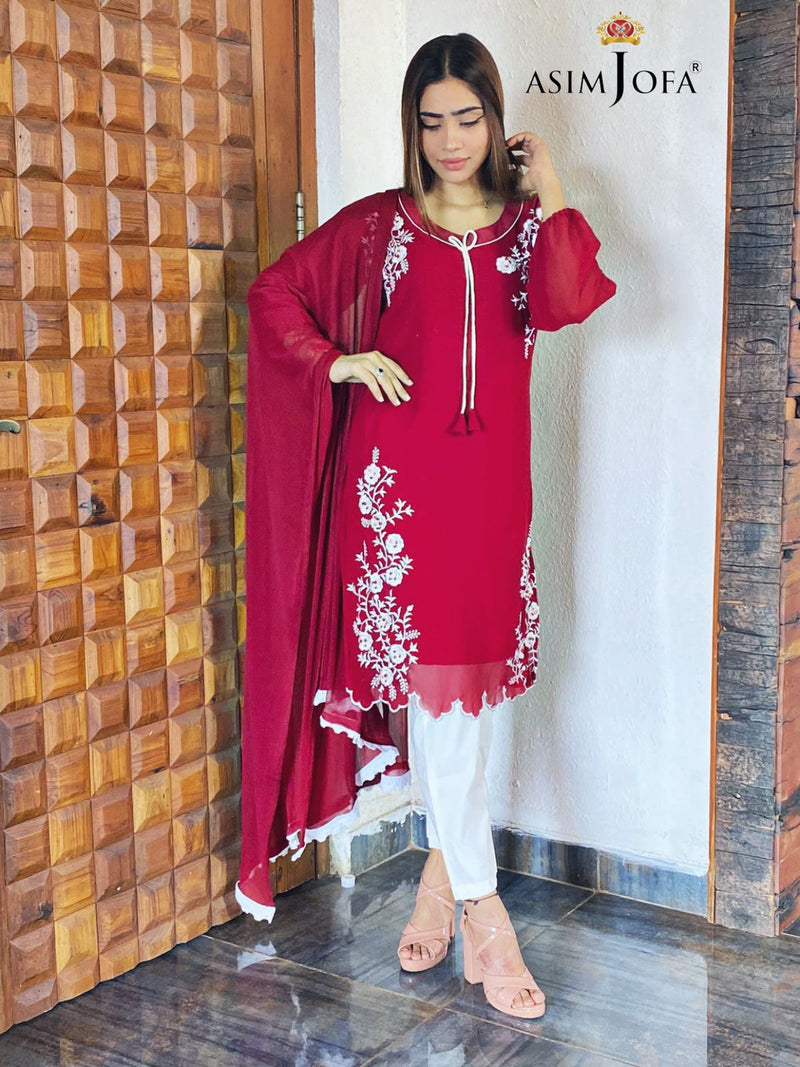 Asim Jofa Dno 56094 Georgette With Beautiful Fancy Work Stylish Designer Party Wear Fancy Kurti