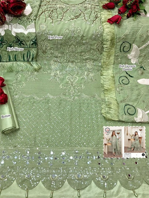 Affan Creation D No 702 Fox Georgette Pakistani Style Party Wear Salwar Suits