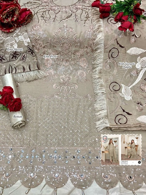 Affan Creation D No 702 Fox Georgette Pakistani Style Party Wear Salwar Suits