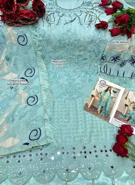 Affan Creation D No 702 Fox Georgette Pakistani Style Party Wear Salwar Suits