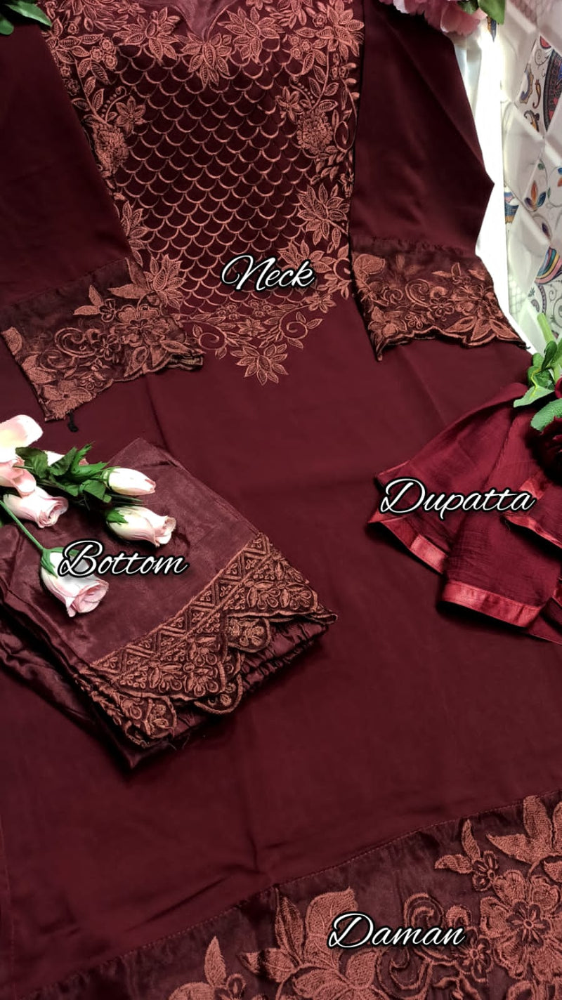 Al Laam D No  7810 Fox Georgette Designer Pakistani Style Festive Wear Kurtis With Bottom & Dupatta