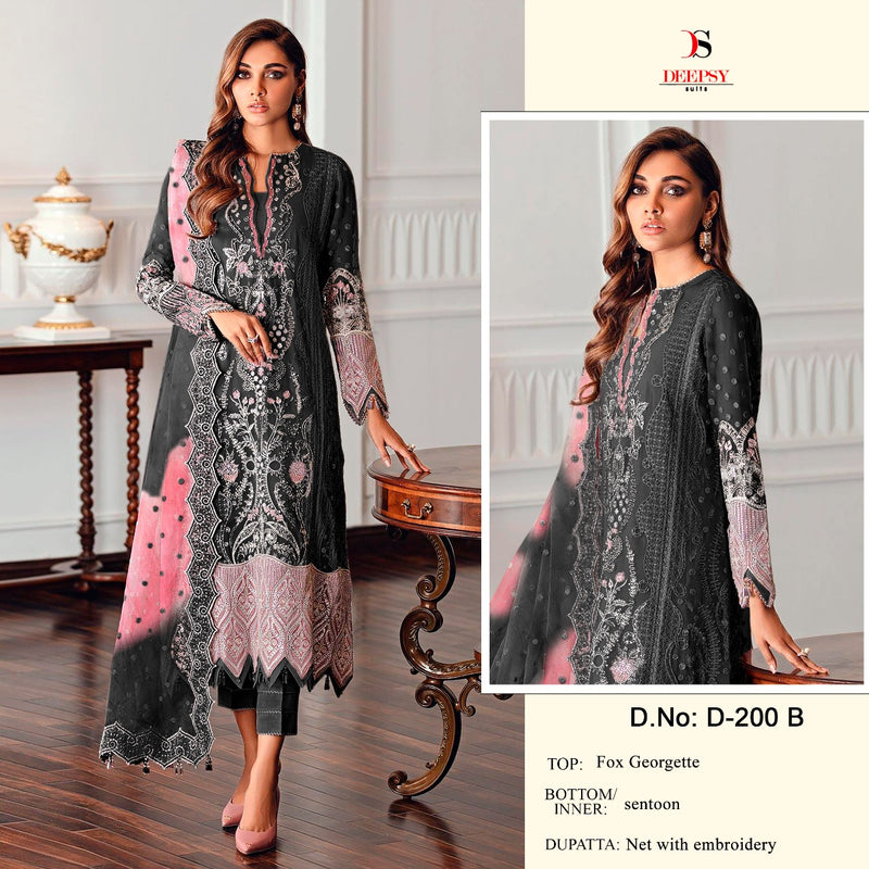 Deepsy Suit Dno 200 Georgette With Fancy Embroidery Work Stylish Designer Pakistani Salwar Kameez