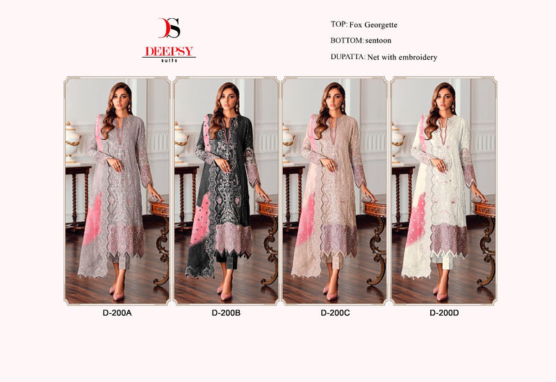 Deepsy Suit Dno 200 Georgette With Fancy Embroidery Work Stylish Designer Pakistani Salwar Kameez