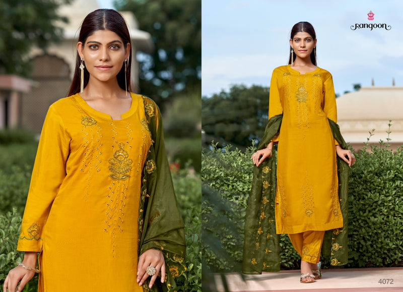 Rangoon Daisy Viscose With Beautiful Heavy Embroidery Work Stylish Designer Casual Kurti