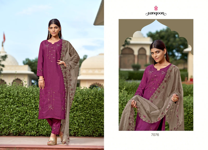 Rangoon Daisy Viscose With Beautiful Heavy Embroidery Work Stylish Designer Casual Kurti