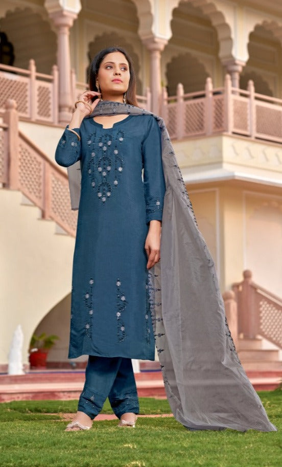 Rangoon Daisy Viscose With Beautiful Heavy Embroidery Work Stylish Designer Casual Kurti