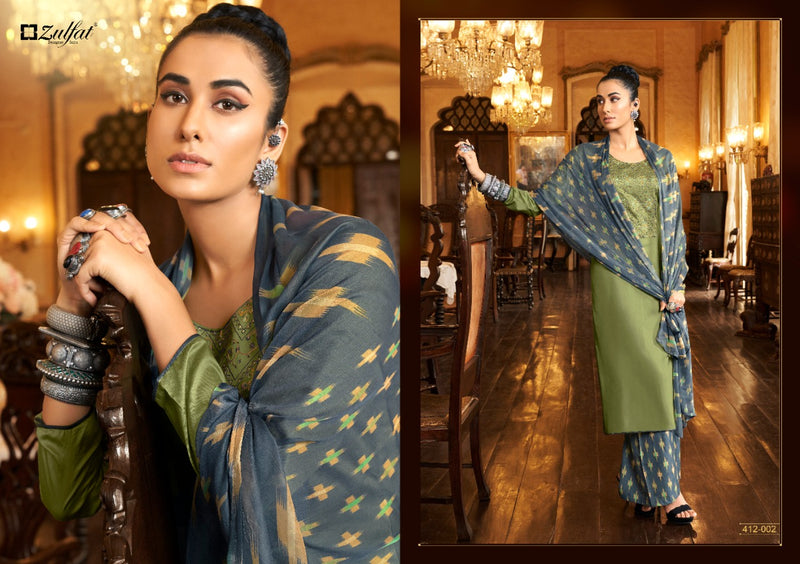 Zulfat Designer Suits Damini Jam Cotton Party Wear  Embroidered Salwar Suits