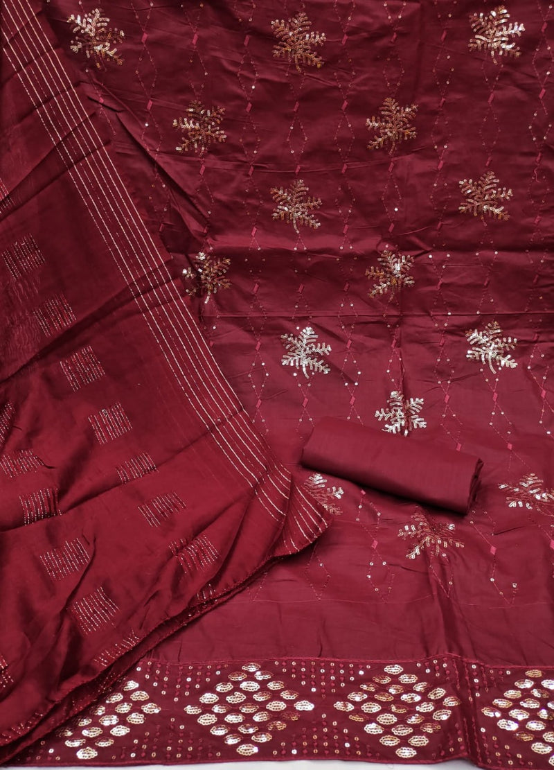 MF Dark Shades Cotton Sequence Designer Party Wear Salwar Suits