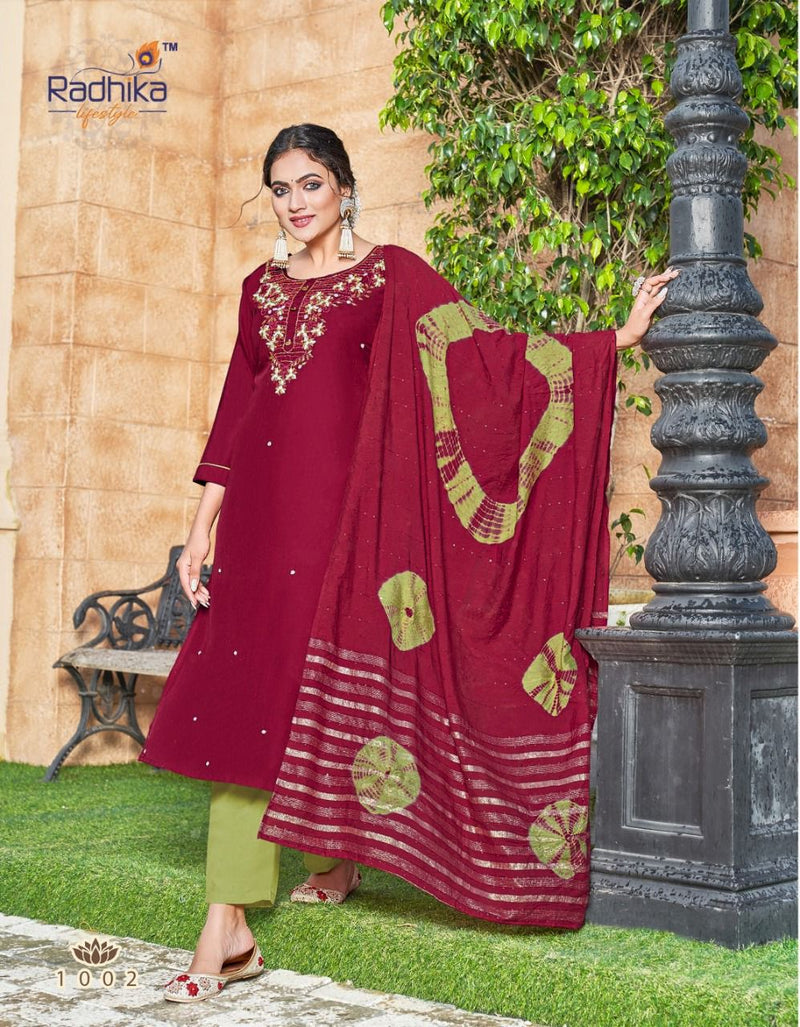 Radhika Lifestyle Dastur Vol 1 Silk With Fancy Hand Work Stylish Designer Festive Wear Fancy Kurti