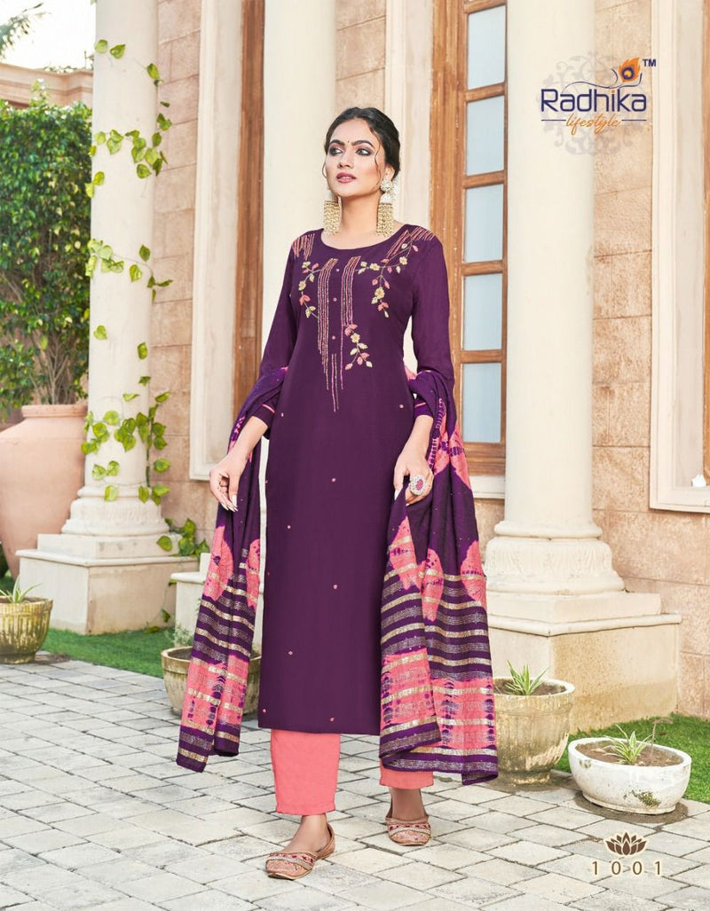 Radhika Lifestyle Dastur Vol 1 Silk With Fancy Hand Work Stylish Designer Festive Wear Fancy Kurti