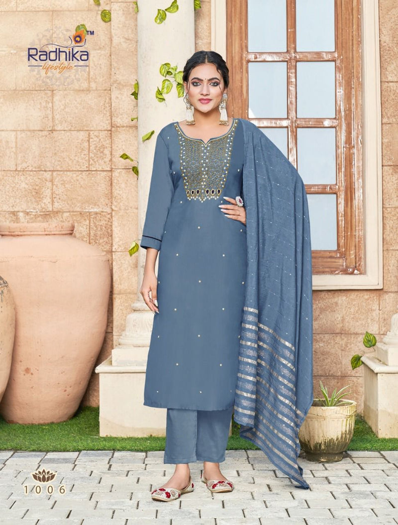 Radhika Lifestyle Dastur Vol 1 Silk With Fancy Hand Work Stylish Designer Festive Wear Fancy Kurti