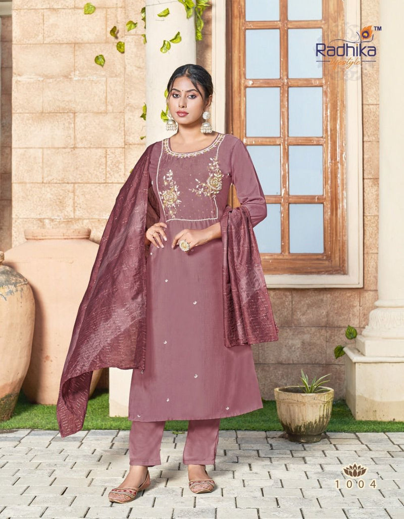 Radhika Lifestyle Dastur Vol 1 Silk With Fancy Hand Work Stylish Designer Festive Wear Fancy Kurti