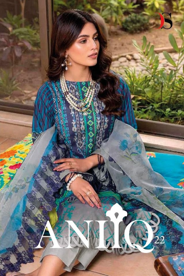 Deepsy Suit Aniiq Vol 22 Pure Cotton Embroidered  Party Wear Salwar Suits