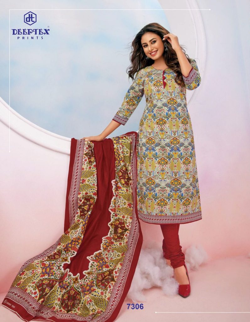 Deeptex Miss India Vol 73 Part A Pure Cotton With Printed Work Stylish Designer Salwar Kameez