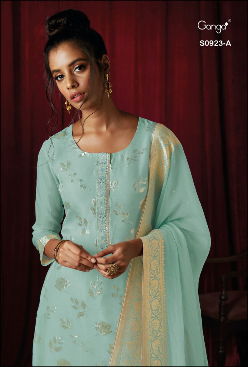 Ganga Demi Organza Embroidered Party Wear Salwar Kameez