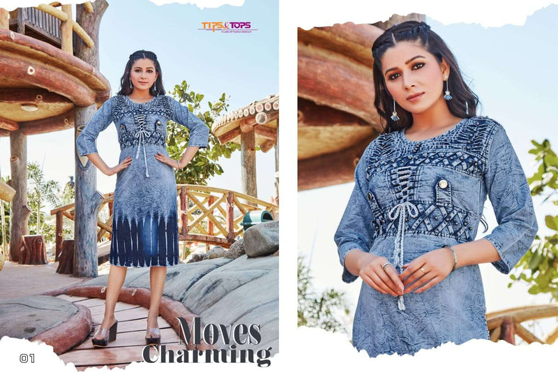 Tips & Tops Denimos Vol 4 Cotton Denim Style Fancy Western Wear Kurtis