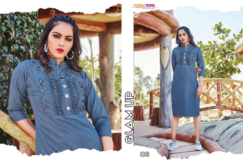 Tips & Tops Denimos Vol 4 Cotton Denim Style Fancy Western Wear Kurtis