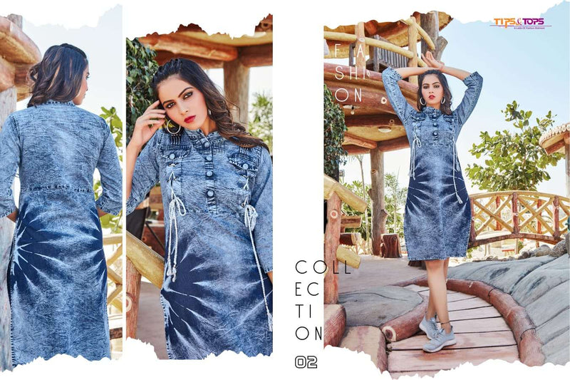 Tips & Tops Denimos Vol 4 Cotton Denim Style Fancy Western Wear Kurtis