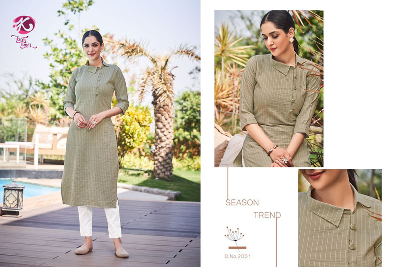 Kurti Times Desire Cotton Fancy Stylish Kurtis With Handwork Buttons