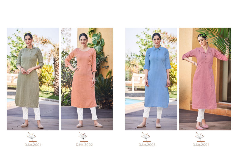 Kurti Times Desire Cotton Fancy Stylish Kurtis With Handwork Buttons