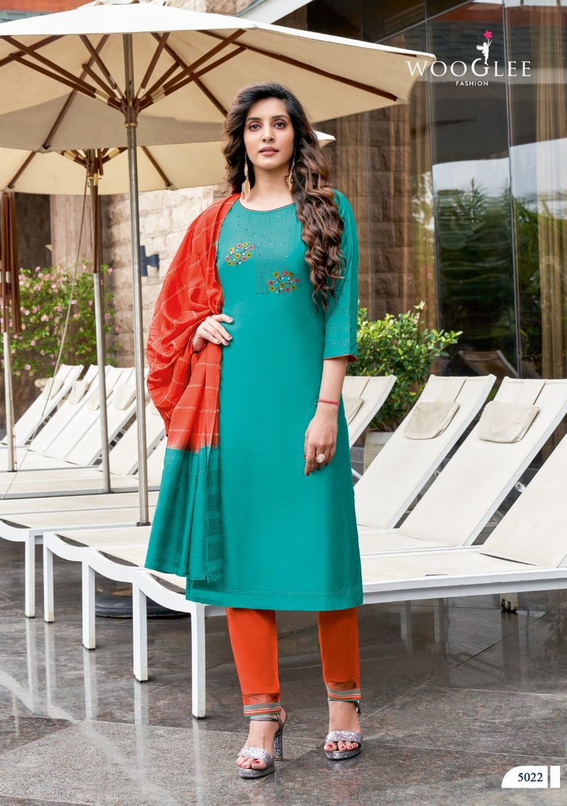 Woogle Destiny Vol 4 Chinon Stylish Designer Wear Kurti Collection