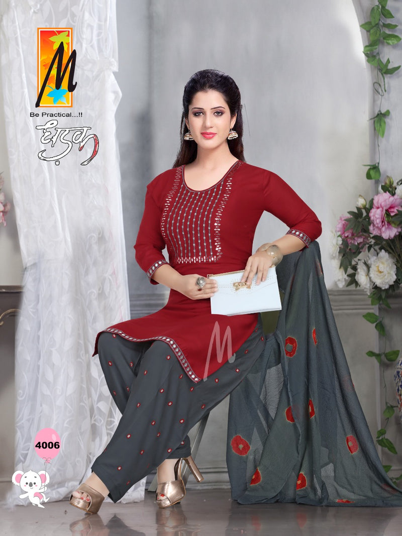 Master Dhadak Rayon Ready Made Patiyala Style Party Wear Salwar Kameez