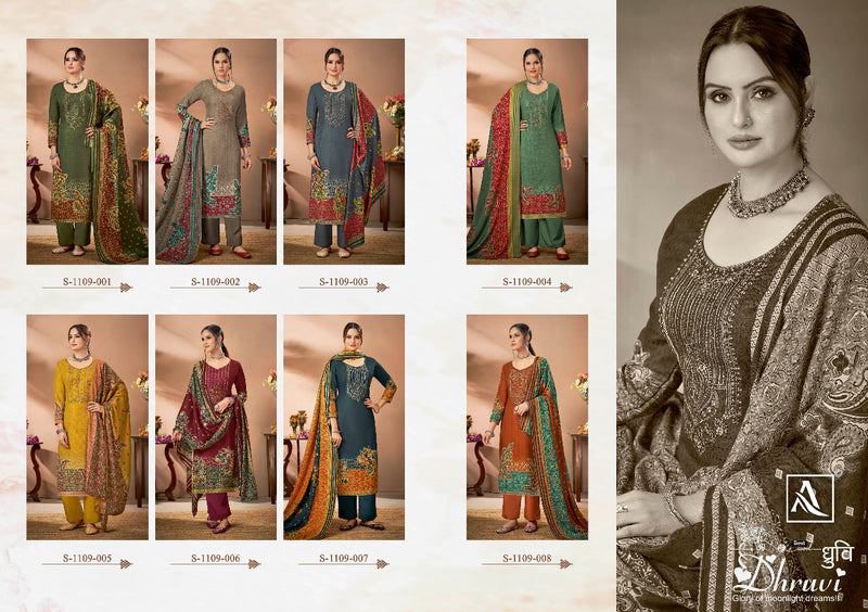 Alok Suit Dhruvi Pashmina Fancy With Heavy Embroidery Work Stylish Designer Casual Wear Salwar Kameez