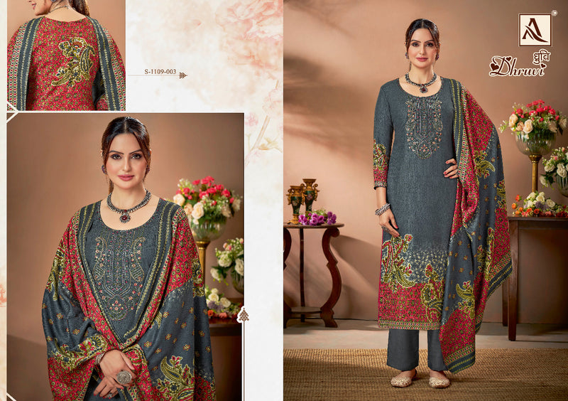 Alok Suit Dhruvi Pashmina Fancy With Heavy Embroidery Work Stylish Designer Casual Wear Salwar Kameez