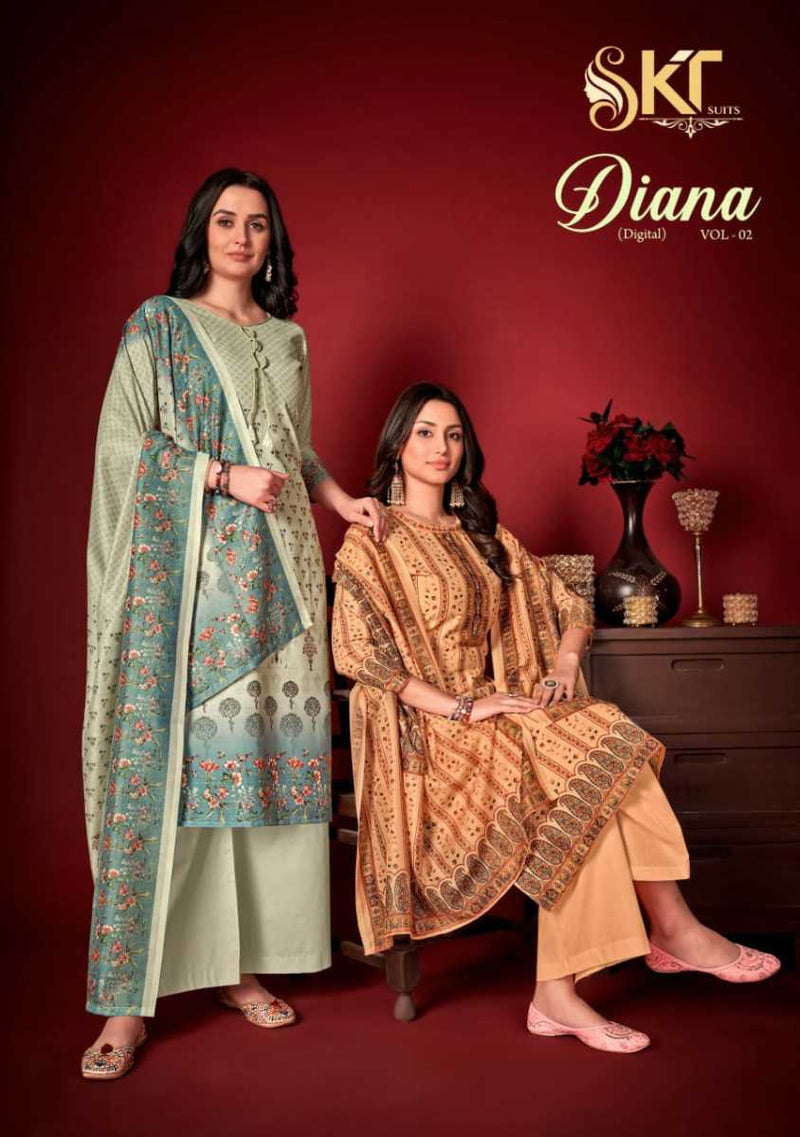Skt Suits Diana Vol 2 Jam Cotton Fancy Digital Printed Festive Wear Salwar Suits