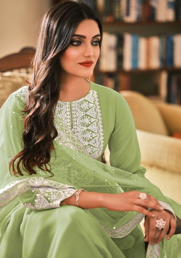 Eba Lifestyle Dil Noor Georgette Heavy Designer Ready Made Party Wear  Salwar Kameez