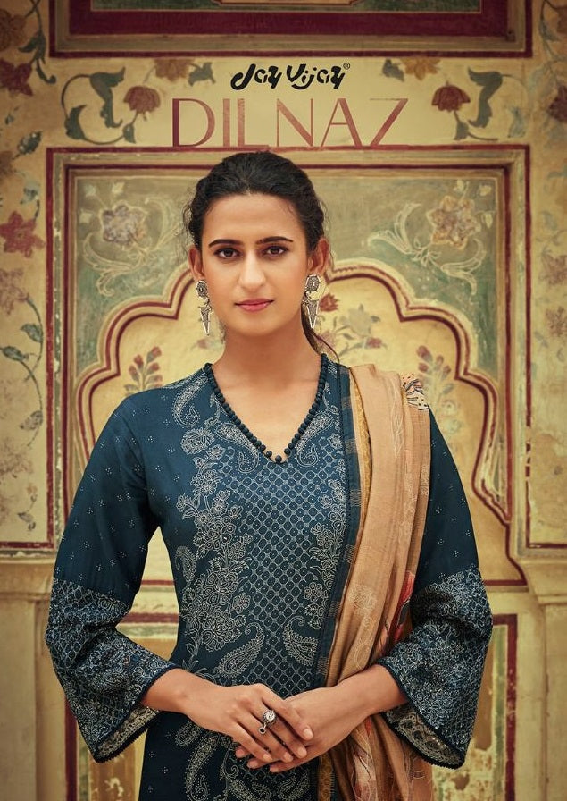 Jay Vijay Dilnaz Silk With Print And Embroidery work Stylish Designer Fancy Salwar Suit