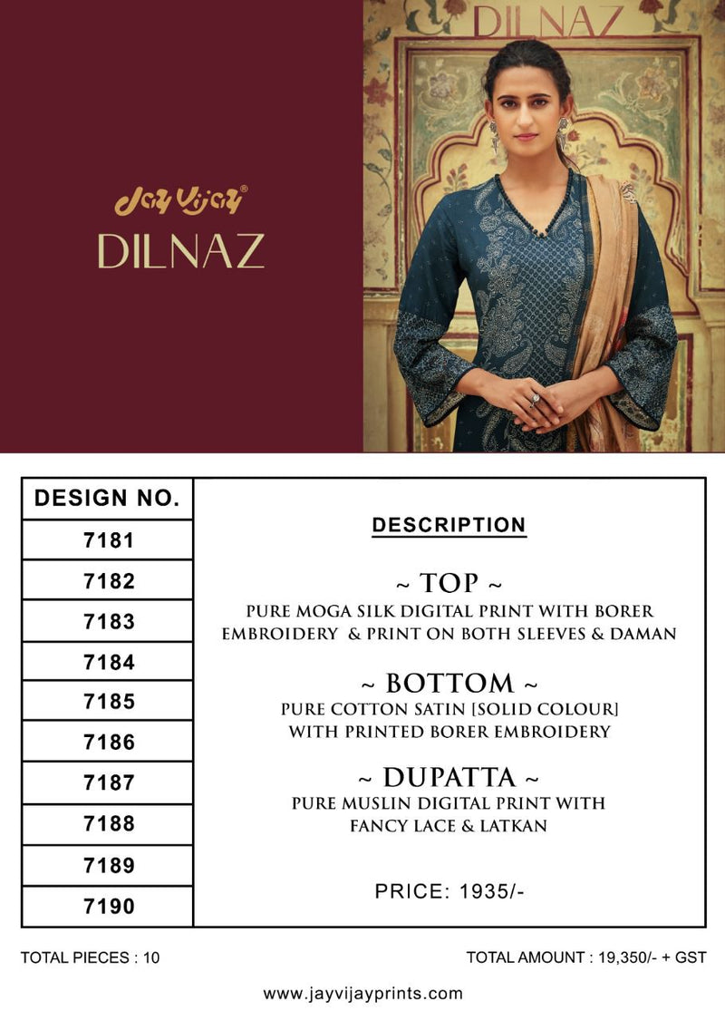 Jay Vijay Dilnaz Silk With Print And Embroidery work Stylish Designer Fancy Salwar Suit