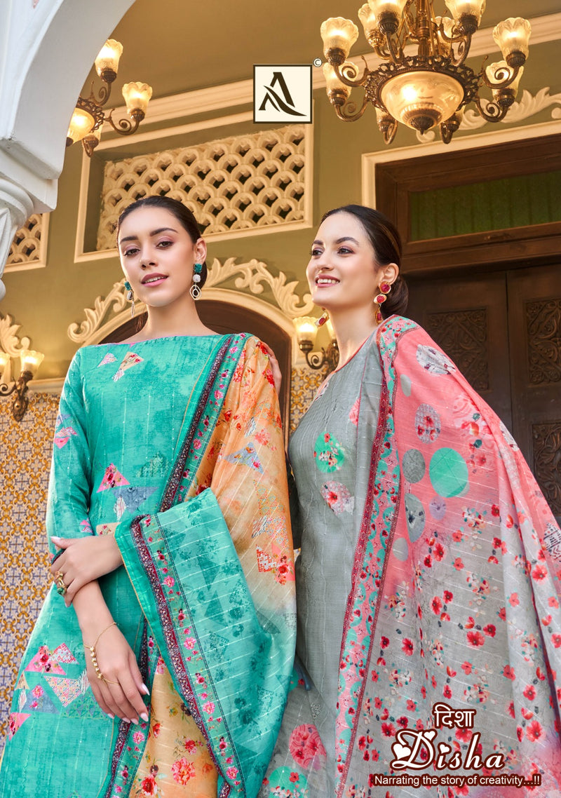 Alok Suits Disha Pure  Self Weaving Pattern Digital Print Stylish Designer Partywear Salwar Kameez
