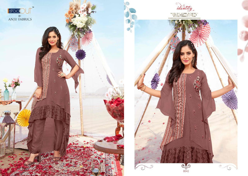 Anju Fabrics Divine Georgette Heavy Designer Fancy Stylish Party Wear Kurtis With Bottom