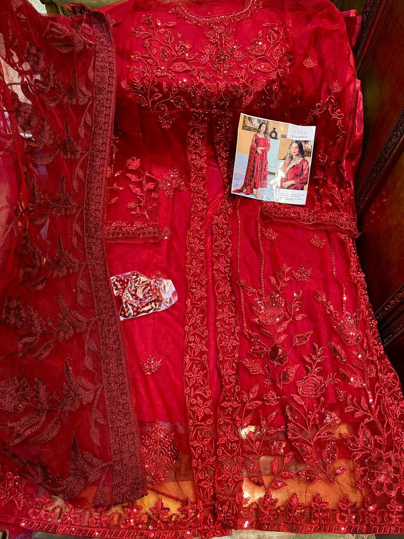 Zarqash Dn 2039 Butterfly Net Designer Party Wear Pakistani Style Salwaar Kameez