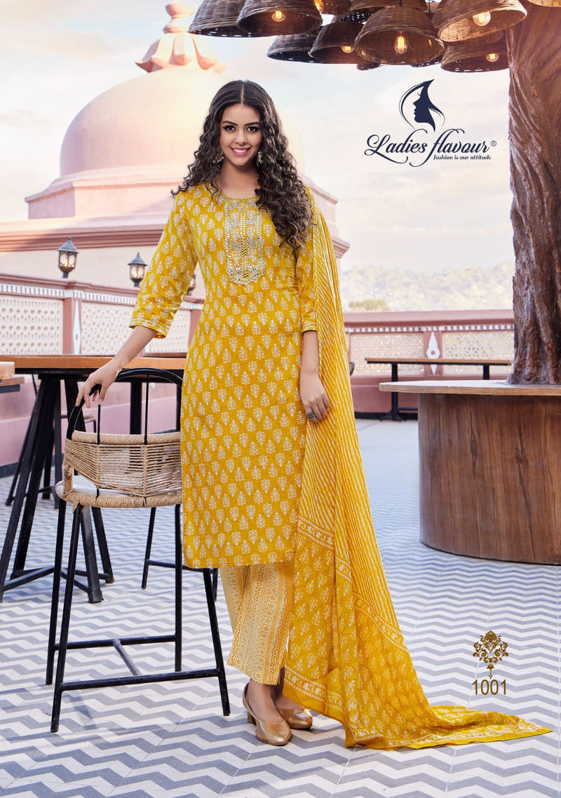 Ladies Flavour Dollar Vol 2 Pure Cotton Print Embroidery Work Gotta Patti Work Printed Partywear Kurti