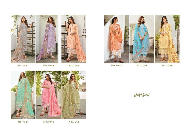Jay Vijay Dophar Cotton Lining Designer Party Wear Salwar Suits With Fancy Prints & Embroidery Work