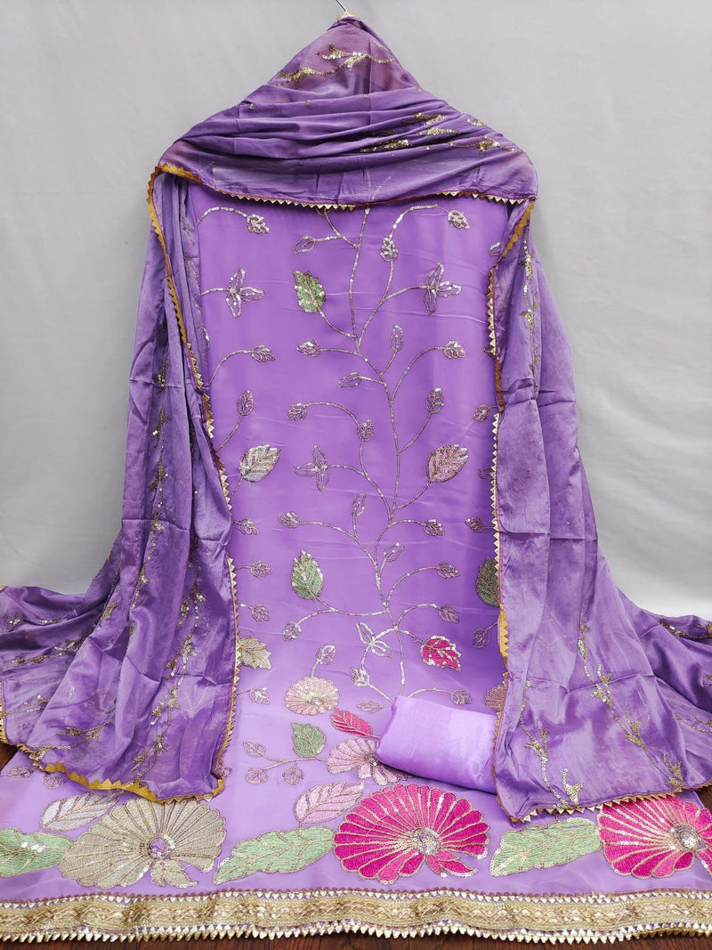 Sd Drees Material Georgette With Fancy Embroidery Work Stylish Designer Salwar Kameez